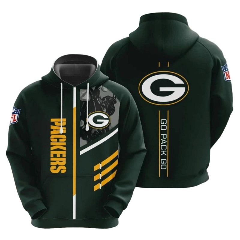 Green Bay Packers 3 Lines Graphic Go Pack Go Aop Hoodie 1