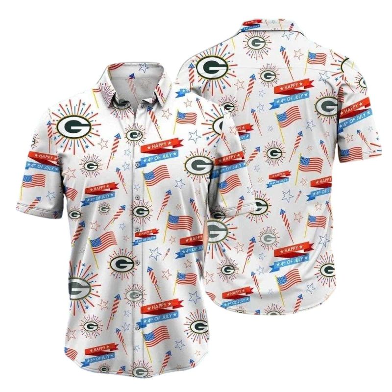 Green Bay Packers 4Th Of July Fireworks Hawaiian Shirt 1