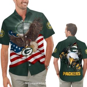 Green Bay Packers American Eagle Flag Hawaiian Shirt