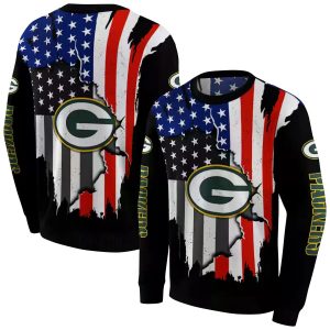 Green Bay Packers American Pride Black AOP Sweatshirt