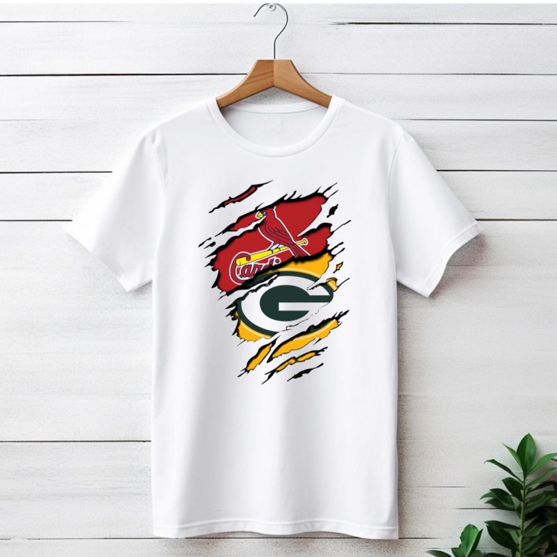 Green Bay Packers Arizona Cardinals Baseball Football Logo Mashup T Shirt 1 T Shirt 1
