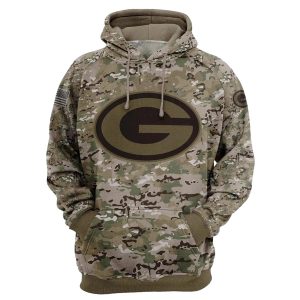 Green Bay Packers Army Pattern AOP Hoodie