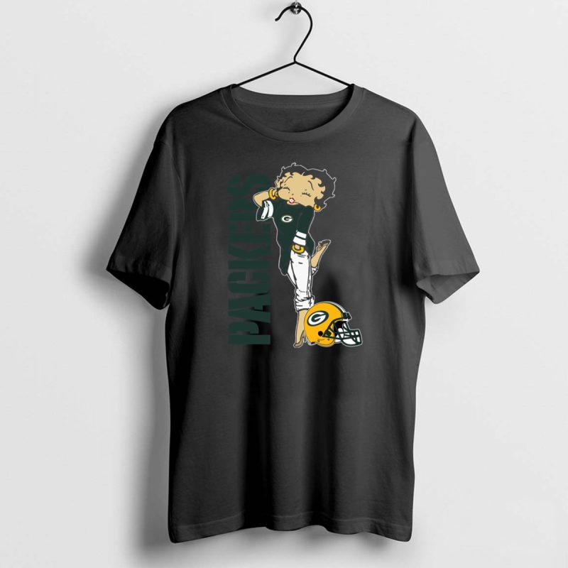 Green Bay Packers Betty Boop Fan Cross Shoulder Cross Shoulder Shirt T Shirt 1 0
