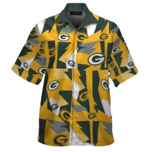 Green Bay Packers Bold Geometric Pattern Hawaiian Shirt