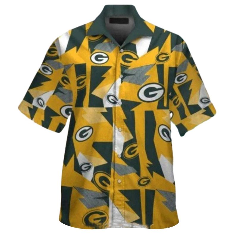 Green Bay Packers Bold Geometric Pattern Hawaiian Shirt 1