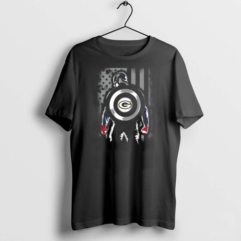 Green Bay Packers Captain America Shield Flag Usa T Shirt 1 1 T Shirt 1 1