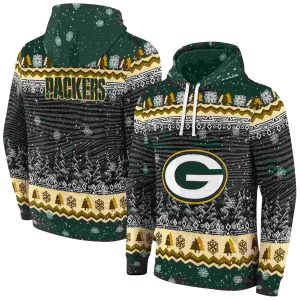 Green Bay Packers Christmas Trees Green AOP Hoodie