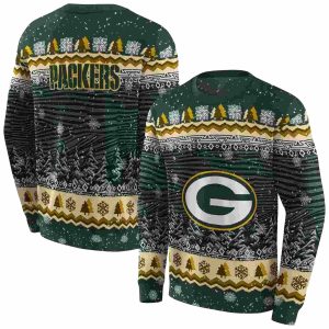 Green Bay Packers Christmas Trees Green AOP Sweatshirt