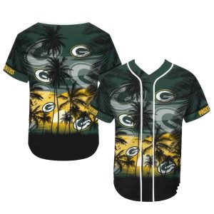 Green Bay Packers Coconut Palm Tree Baseball Jersey