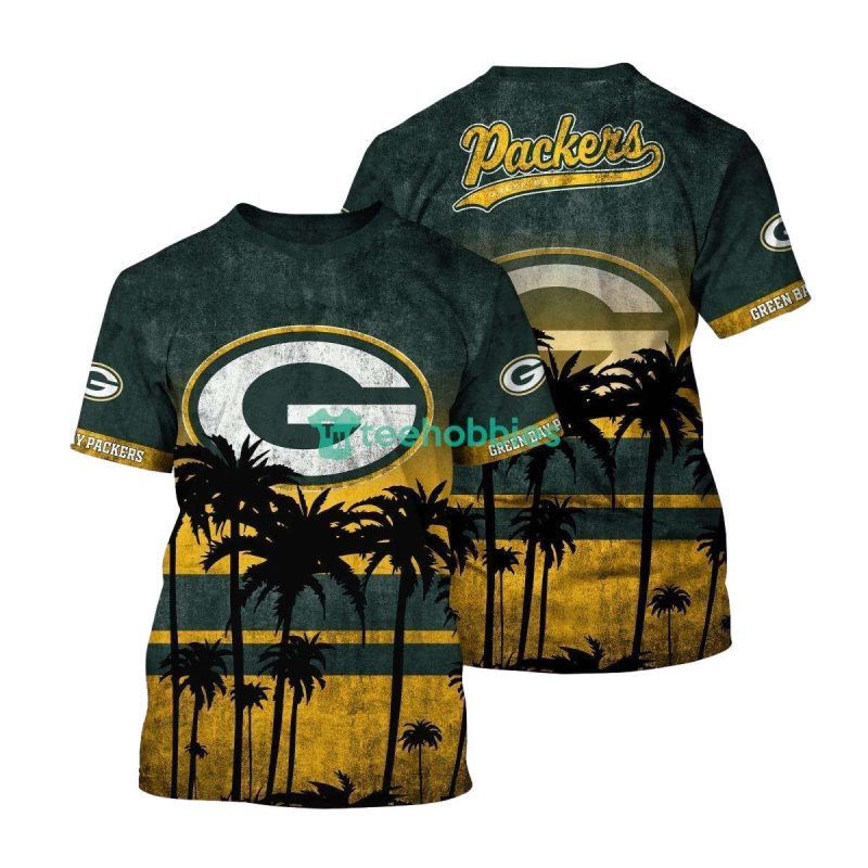 Green Bay Packers Coconut Tree Vintage Aop T Shirt 1