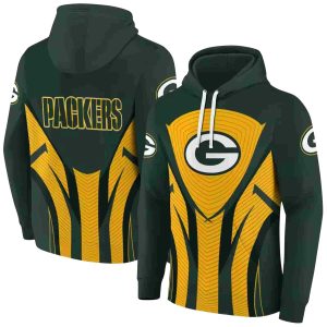 Green Bay Packers Concentric Lines Green Black AOP Hoodie