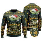 Green Bay Packers Cute Baby Yoda Grogu Ugly Sweater