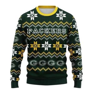 Green Bay Packers Cute Snowflakes graphic gift for men AOP Sweatshirt