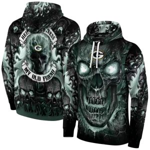 Green Bay Packers Demonic Skull Green Black AOP Hoodie