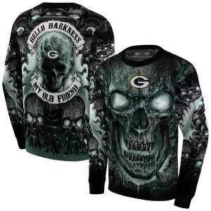 Green Bay Packers Demonic Skull Green Black AOP Sweatshirt