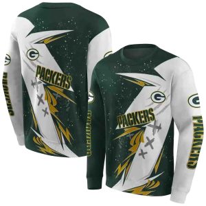 Green Bay Packers Dynamic Slash Green White AOP Sweatshirt