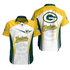 Green Bay Packers Field Day Yellow And Green Hawaiian Shirt