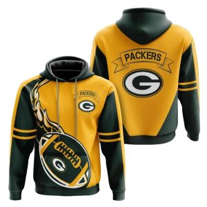 Green Bay Packers Flame Balls graphic gift for fans AOP Hoodie