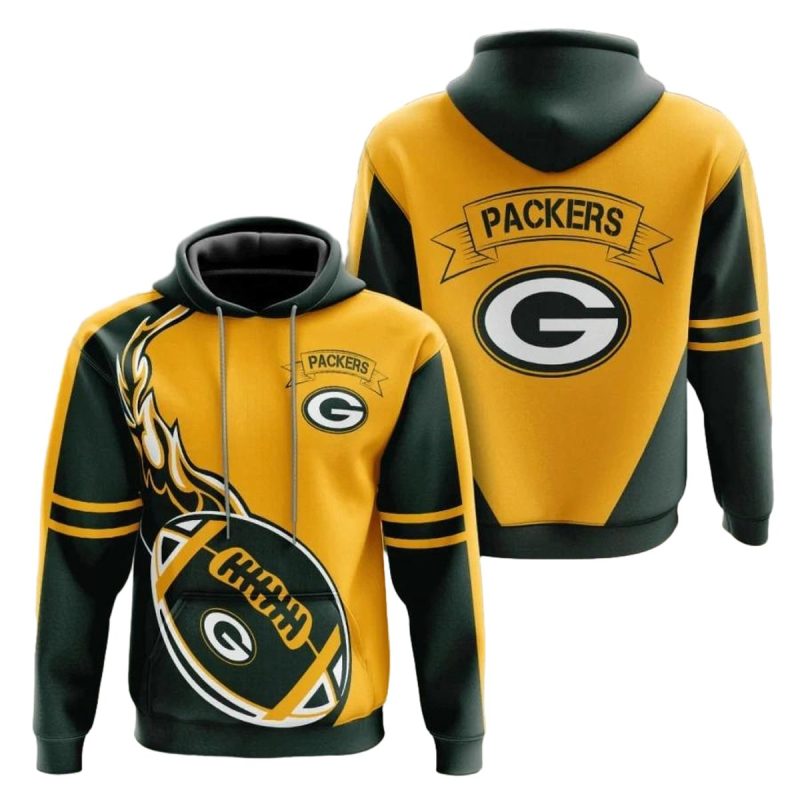 Green Bay Packers Flame Balls Graphic Gift For Fans Aop Hoodie 1