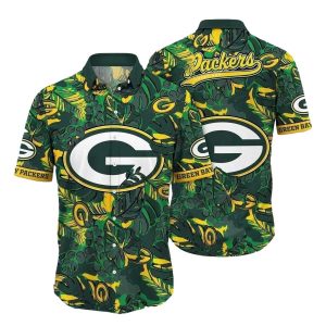 Green Bay Packers Floral Field Yellow Rose Playbook Hawaiian Shirt