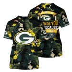 Green Bay Packers Floral Pattern AOP T-Shirt