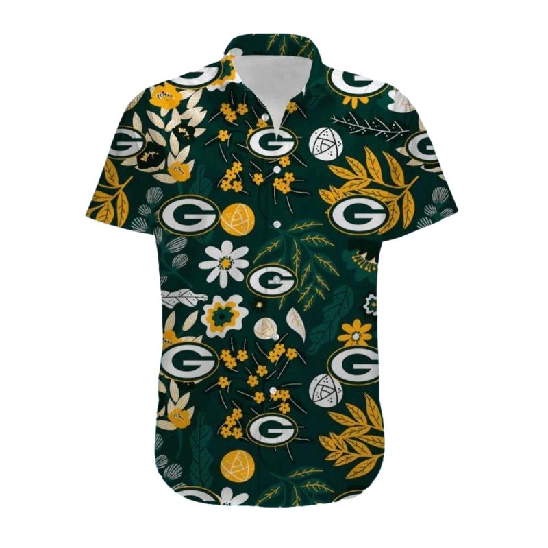 Green Bay Packers Floral Pattern Tropical Fanwear Hawaiian Shirt