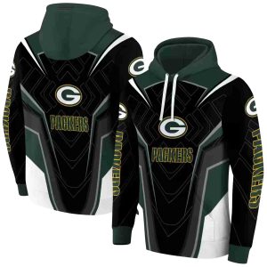 Green Bay Packers Futuristic Pattern Green Black AOP Hoodie