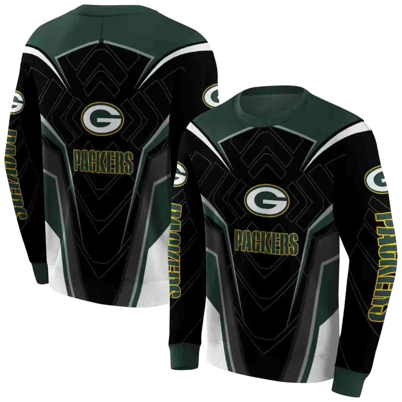 Green Bay Packers Futuristic Pattern Green Black Aop Sweatshirt 1