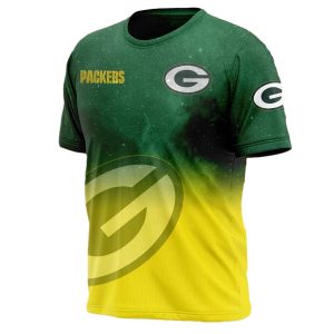 Green Bay Packers Galaxy Graphic Green And Yellow AOP T Shirt