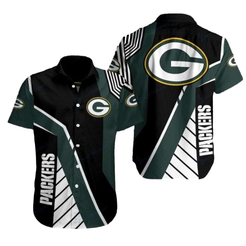 Green Bay Packers Game Day Stripes Hawaiian Shirt 1