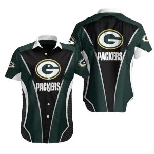 Green Bay Packers Game Time Stripe Detail Hawaiian Shirt