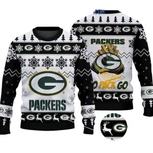 Green Bay Packers Go Pack Go Christmas Ugly Sweater