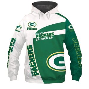 Green Bay Packers Go Pack Go Green And White AOP Hoodie