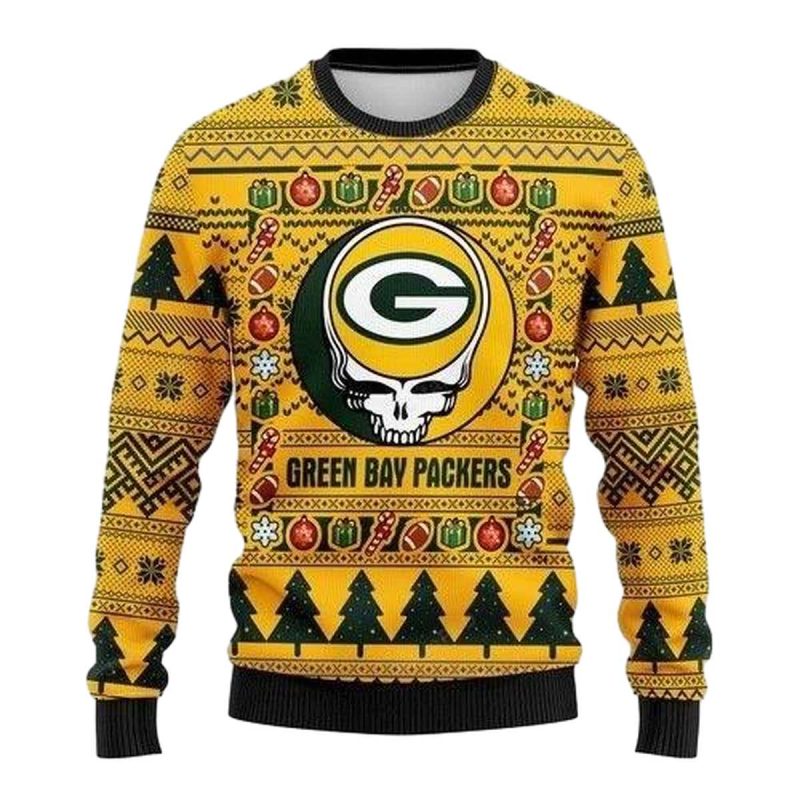 Green Bay Packers Grateful Dead Ugly Sweater 1