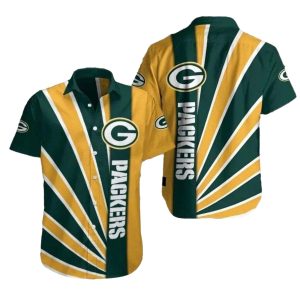 Green Bay Packers Green And Gold Varsity Stripes Hawaiian Shirt