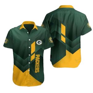 Green Bay Packers Gridiron Glory Green And Gold Hawaiian Shirt