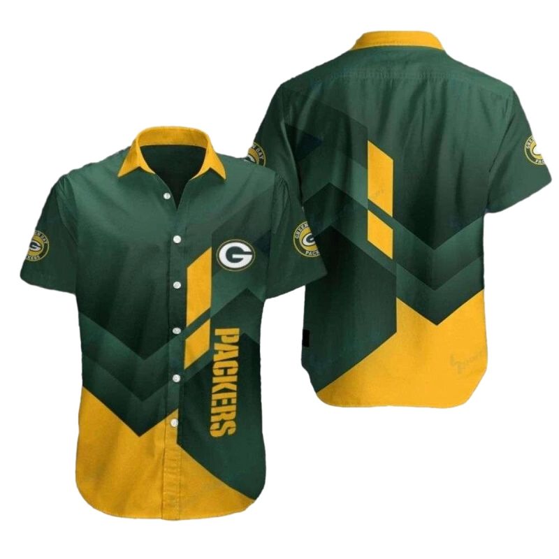 Green Bay Packers Gridiron Glory Green And Gold Hawaiian Shirt 1