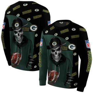 Green Bay Packers Grim Vibe Green Black AOP Sweatshirt