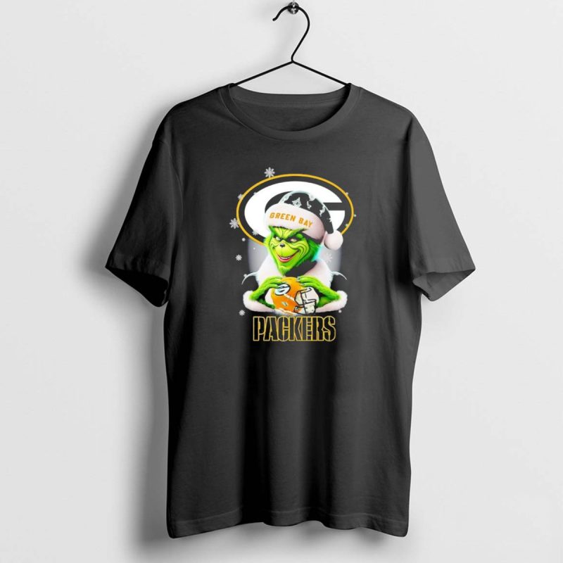 Green Bay Packers Grinch Christmas Fan Art Snowflakes Helmet T Shirt 1 1 T Shirt 1 1