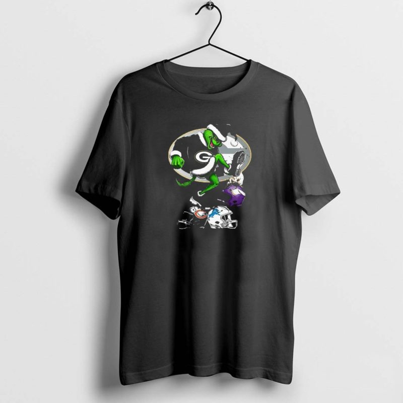 Green Bay Packers Grinch Crushing Rival Football Teams With Christmas Spirit T Shirt 1 1 T Shirt 1 1