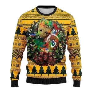 Green Bay Packers Groot Hug Logo Ugly Sweater