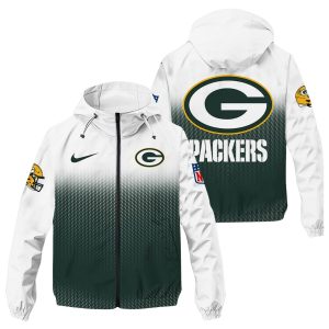 Green Bay Packers Halftone Green And White AOP Hoodie