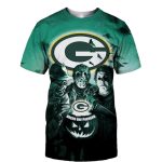 Green Bay Packers Halloween Horror Night Gift For Fan AOP T-Shirt