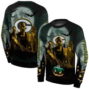 Green Bay Packers Halloween Vibes Green Black AOP Sweatshirt
