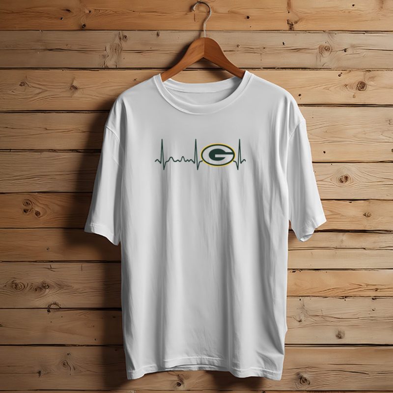 Green Bay Packers Heartbeat Pulse T Shirt T Shirt 1 1
