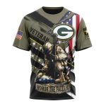 Green Bay Packers Honor Veterans Kneeling Soldier AOP T-Shirt