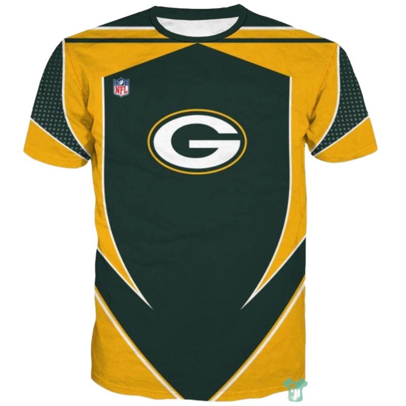 Green Bay Packers In My Heart Yellow And Green Aop T Shirt 1