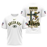 Green Bay Packers In My Veins White Pattern AOP T-Shirt