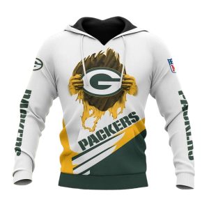 Green Bay Packers Inside Me Cool Graphic White And Green AOP Hoodie