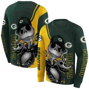 Green Bay Packers Jack Skellington Green AOP Sweatshirt